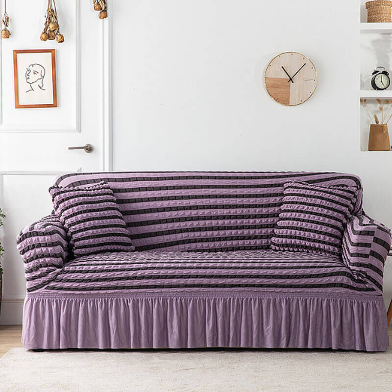 Seersucker Washed Cotton Universal Sofa Couch & Cushion Covers