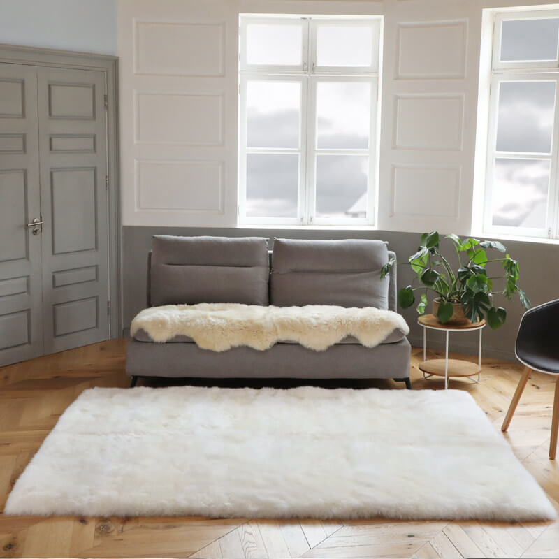 Faux Fur Sheepskin Rectangle Area Rug | shag carpet | shag rug | plush ...