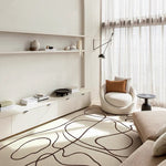 Abstract Bedroom Living Room Rug - Ivory