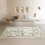 Abstract Bedroom Living Room Rug - Ivory