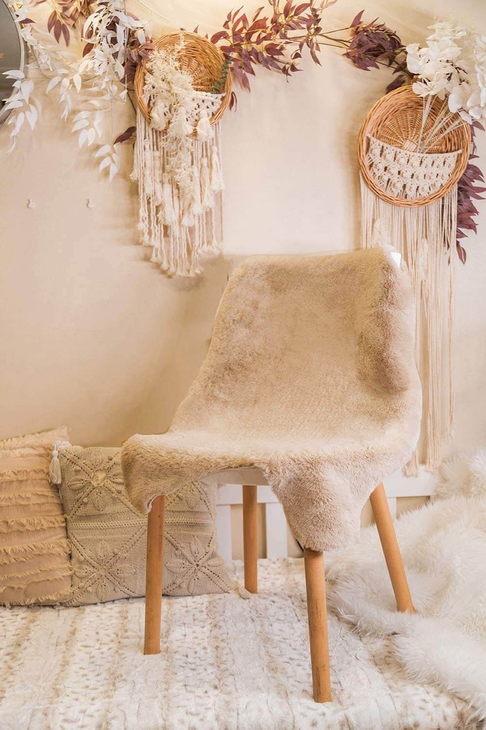 Faux fur area rug | Chair Couch Cover
