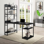 Home Office computer desk,Metal frame and MDF board,5 tier open bookshelf