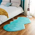 Double Heart Shaped Faux Sheepskin Fur  Area Rug