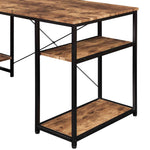 Home Office computer desk,Metal frame and MDF board,5 tier open bookshelf