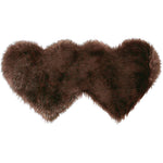 Double Heart Shaped Faux Sheepskin Fur  Area Rug