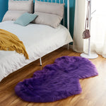 Double Heart Shaped Faux Sheepskin Fur  Area Rug