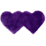 Double Heart Shaped Faux Sheepskin Fur  Area Rug