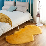 Double Heart Shaped Faux Sheepskin Fur  Area Rug