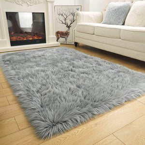 Premium Faux Fur Sheepskin Rectangle Area Rug