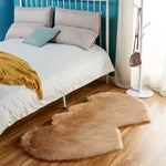 Double Heart Shaped Faux Sheepskin Fur  Area Rug