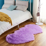 Double Heart Shaped Faux Sheepskin Fur  Area Rug