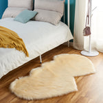 Double Heart Shaped Faux Sheepskin Fur  Area Rug