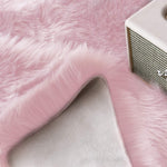 Double Heart Shaped Faux Sheepskin Fur  Area Rug
