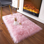 Premium Faux Fur Sheepskin Rectangle Area Rug