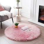 Faux Fur Sheepskin Round Area Rug