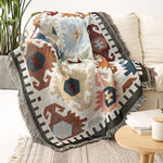 Sofa Blanket Decorative Blanket | Area Carpet with Tassel