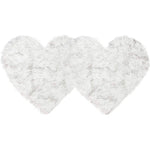 Double Heart Shaped Faux Sheepskin Fur  Area Rug