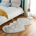 Double Heart Shaped Faux Sheepskin Fur  Area Rug