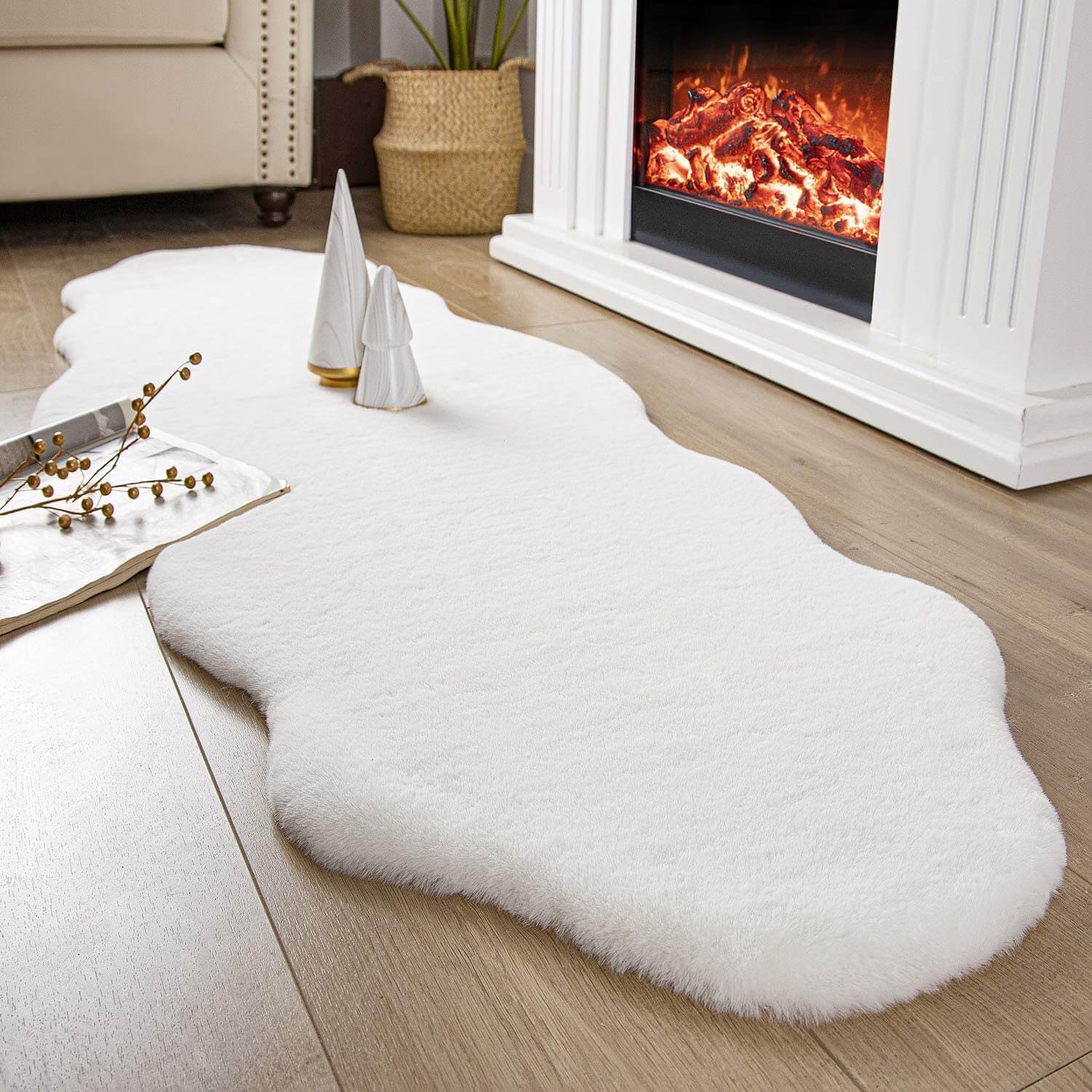 Faux fur area rug | Chair Couch Cover