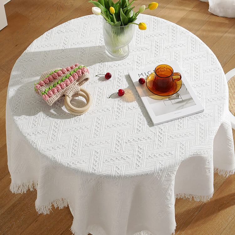 Round Table Cloth, Linen Cotton Tablecloth