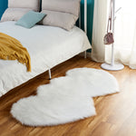 Double Heart Shaped Faux Sheepskin Fur  Area Rug