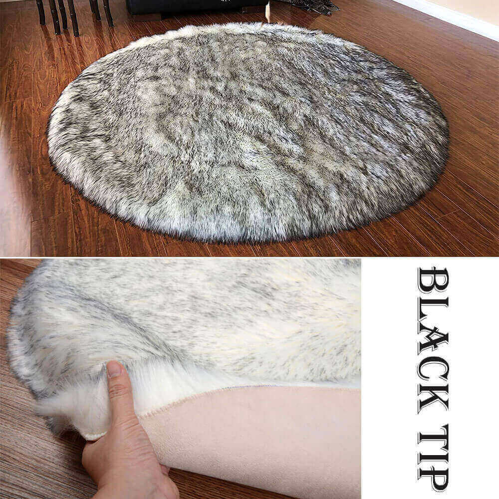 Faux Fur Round Area Rug